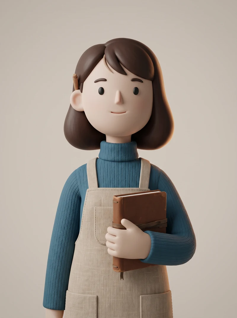 Nora, employée virtuelle de troopio, en tablier de travail